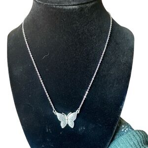 Elegant Silver Butterfly Necklace